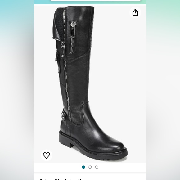 Sam Edelman Womens Lacy Leather Knee-High Motorcycle Boots Size 8 No Box - Picture 2 of 5